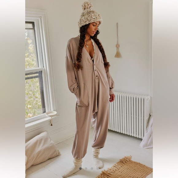 Free People Pants - Free People Cozy Tan Jumpsuit